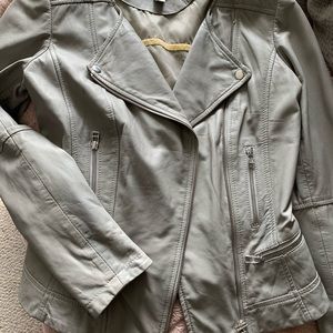 Grey Danier leather jacket frm blink collection sm